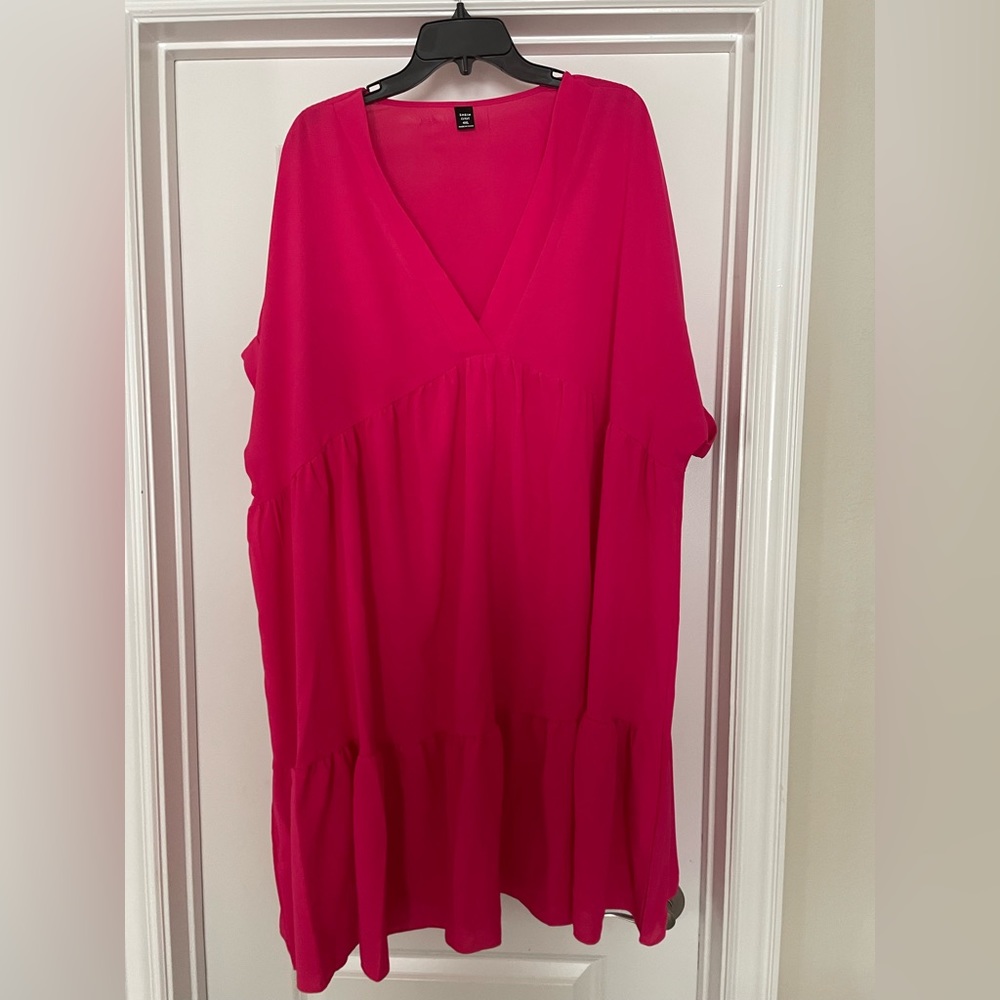 Hot Pink Baby Doll Dress Plus SZ 4X